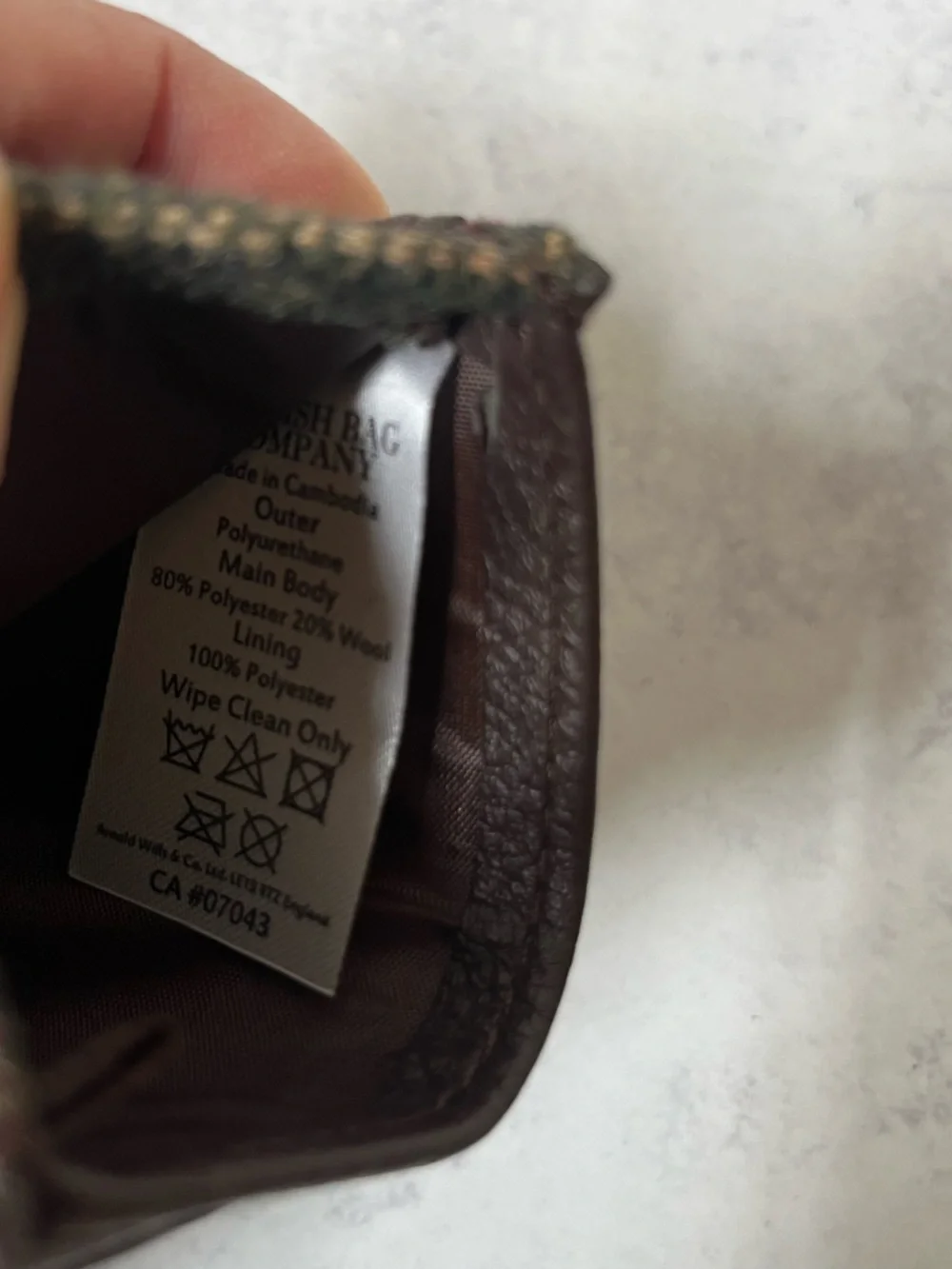 Slim Card Holder Wallet British Bag Company Small Brown Wool Plaid NEW